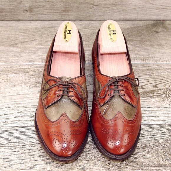 * NIB * $295 Allen Edmonds AMHERST Women's 6 C Green/Brown * add $15 Trees - Picture 2 of 13